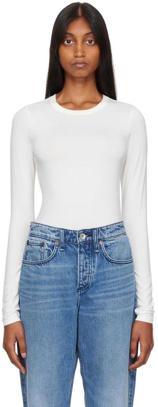 Тениска rag & bone Luca Long Sleeve T-Shirt Бяло | WAC22FT030NH30, 0