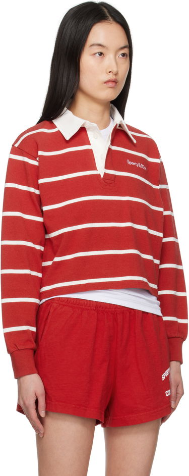 Поло тениска Sporty & Rich Sporty & Rich Serif Logo Rugby Polo Червено | ST008606300RE33, 1