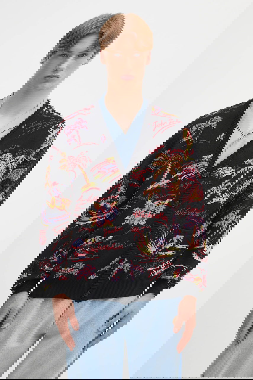 Пуловер WACKO MARIA Wacko Maria Jacquard Cardigan Черно | 25SS.WMK.KN20, 0