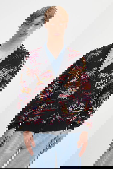 Пуловер WACKO MARIA Wacko Maria Jacquard Cardigan Черно | 25SS.WMK.KN20, 0