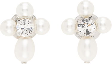 Обеци Simone Rocha Simone Rocha Pebble Pearl Crystal Cluster Drop Earrings Бяло | ERG535 0913, 0