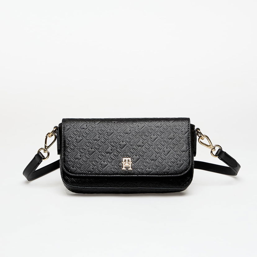 Дамска чанта Tommy Hilfiger Th Icon Convertible Crossover Monogrammed Flap Bag Черно | AW0AW18002 BDS