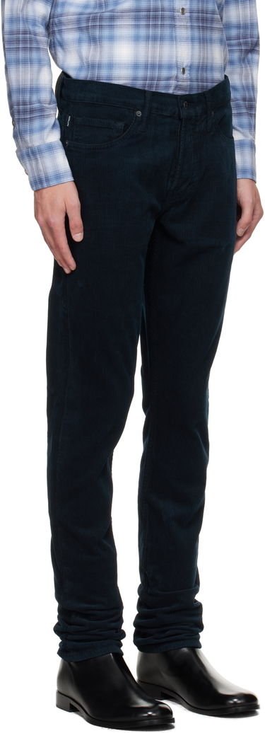 Панталони Tom Ford TOM FORD 12 Waves Corduroy Slim Fit Stretch Trousers Тъмно синьо | DPS001-DMC081, 1