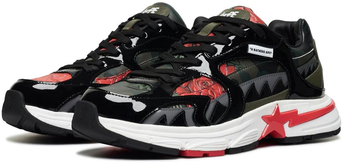 Кецове и обувки BAPE ASSC Shark Sta Floral Зелено | 1K73-191-908, 1
