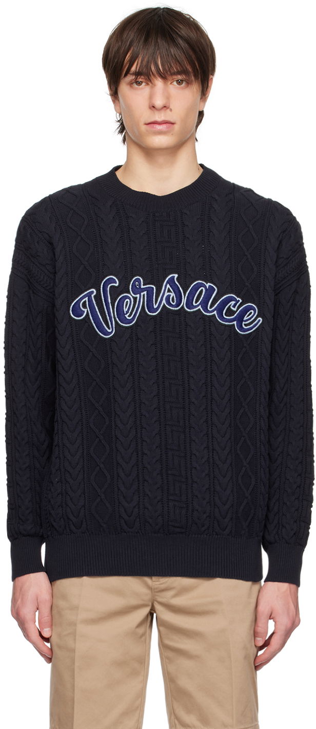 Пуловер Versace Greca Varsity Тъмно синьо | 1007805 1A05531, 0