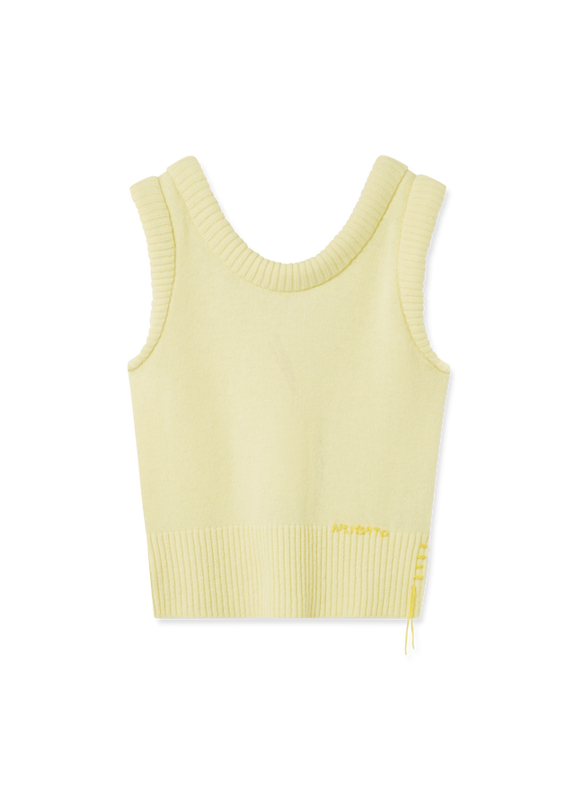 Marla Cropped Sleeveless Knit Vest with Side Detail