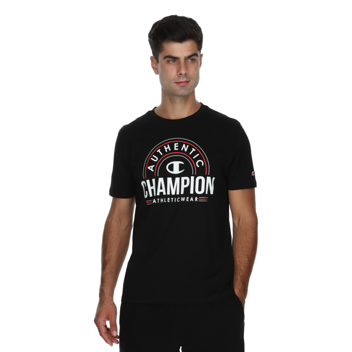 Тениска Champion Authentic Athleticwear Printed Crewneck T-Shirt Черно | 222088-KK001, 0