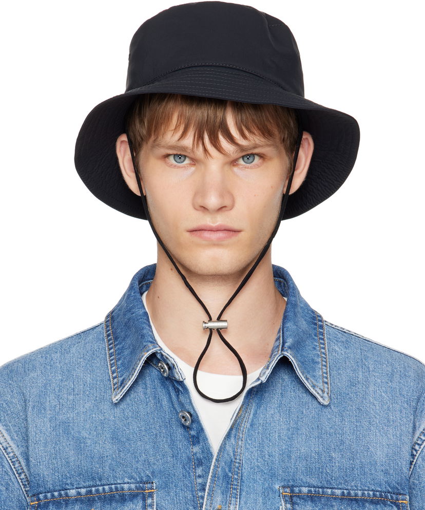 Шапка Bottega Veneta Bottega Veneta Tech Nylon Bucket Hat Черно | 836051V5O301000