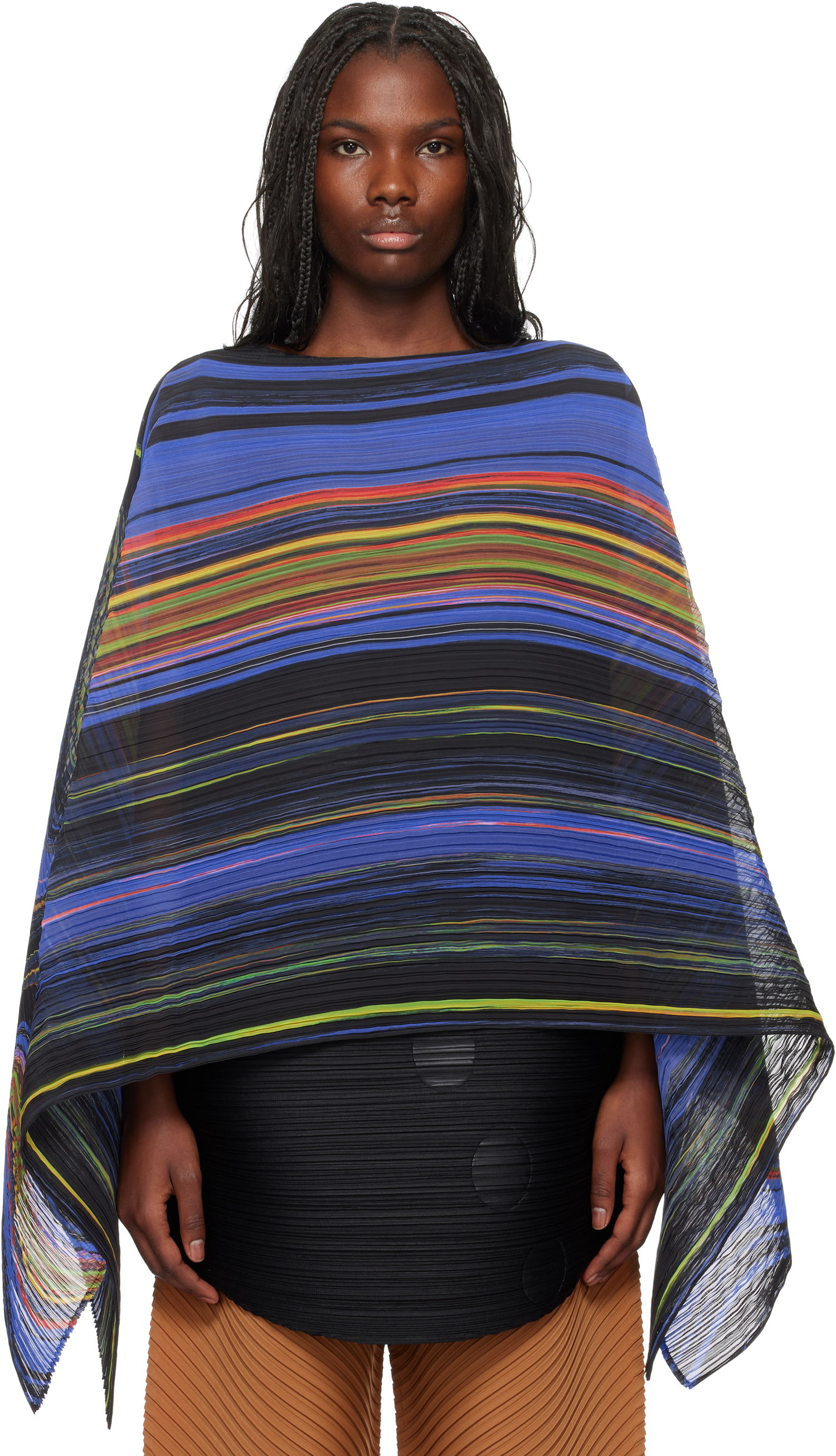 Шал Pleats Please Issey Miyake Warp Madame-T Stole Черно | PP49AD191, 0
