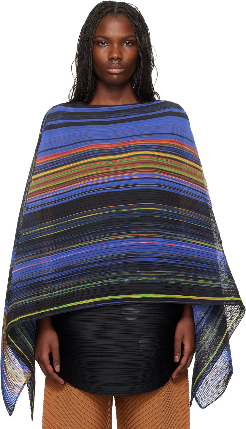 Шал Pleats Please Issey Miyake Warp Madame-T Stole Черно | PP49AD191