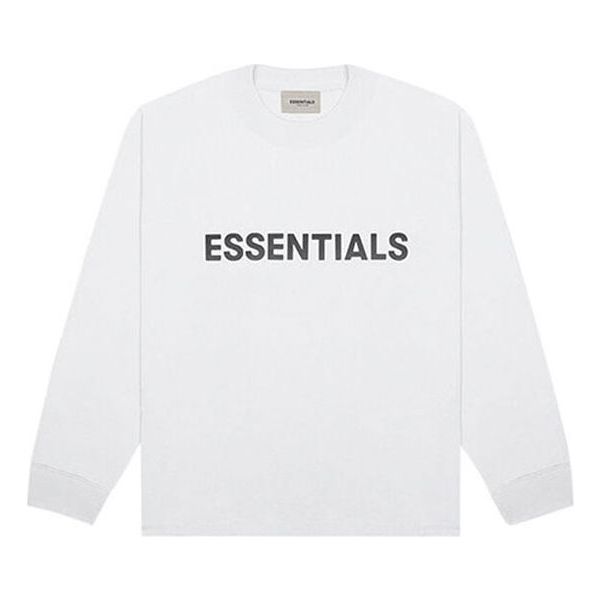 Тениска Fear of God Fear of God Essentials Boxy Long Sleeve T-Shirt Бяло | FOG-SS20-293
