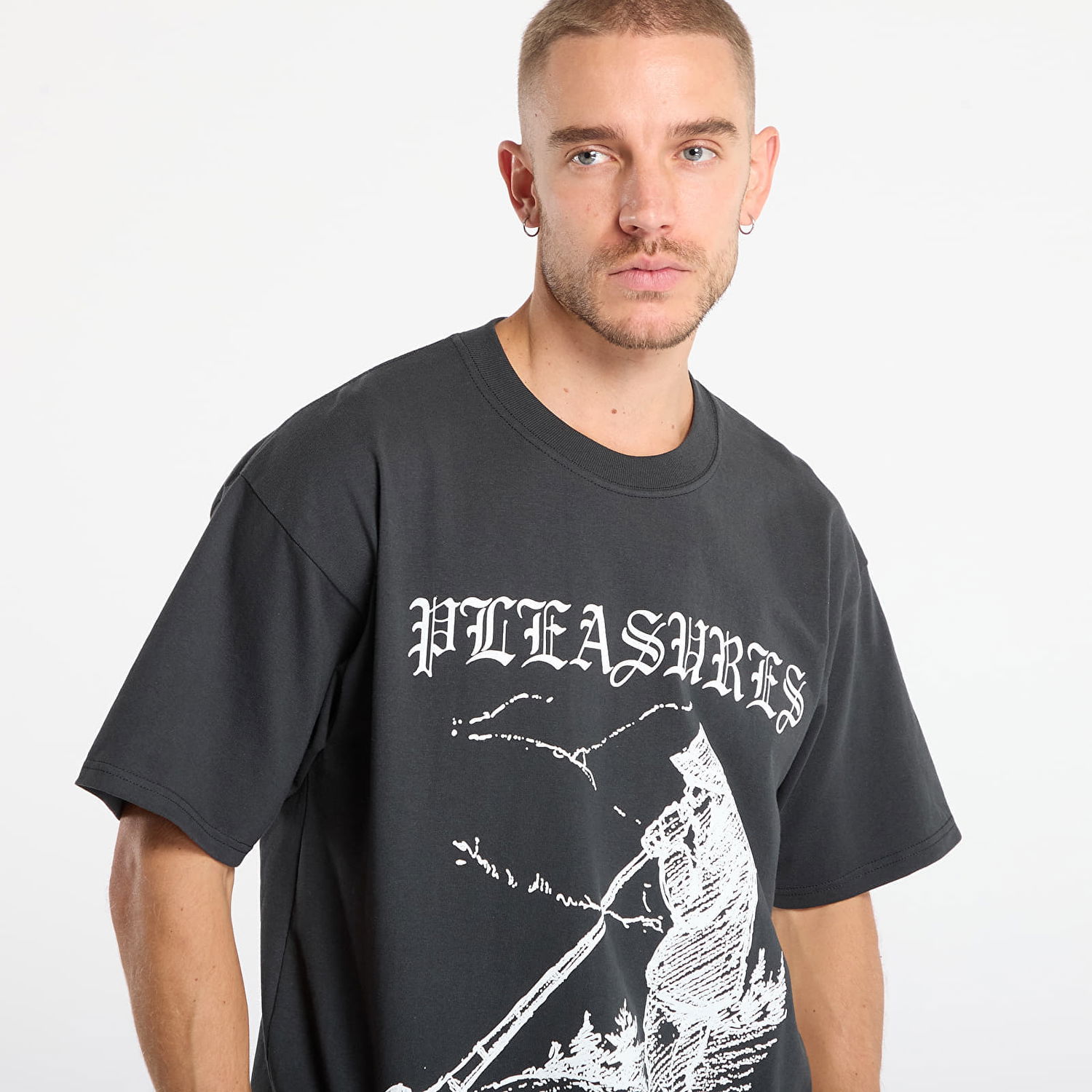 Тениска Pleasures Pipe T-Shirt XXL Сиво | P25F079-BLACK, 1