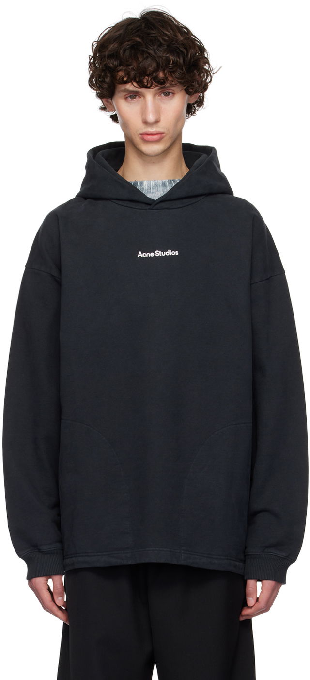 Black Printed Logo Hoodie