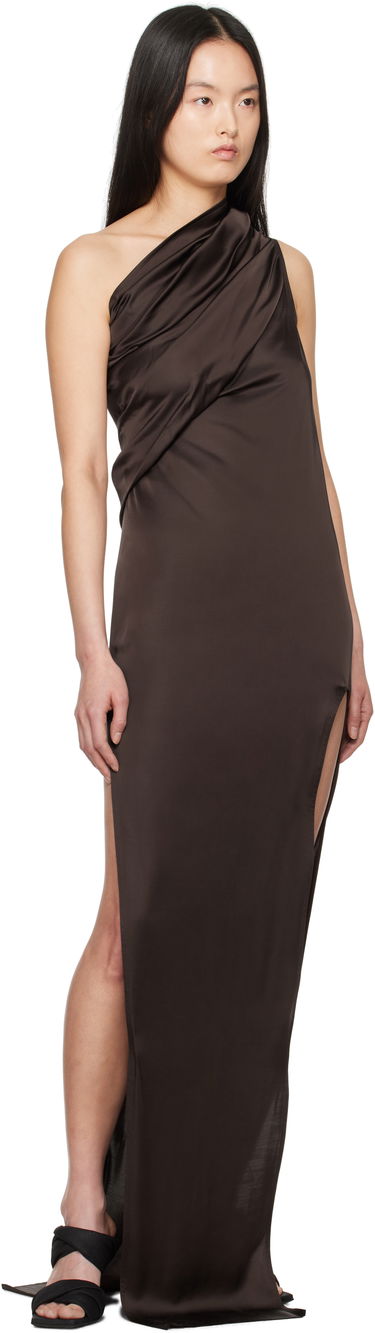 Pокля Rick Owens Rick Owens Hollywood Athena Arrowhead Maxi Dress Кафяво | RP01E7509 SCH, 3