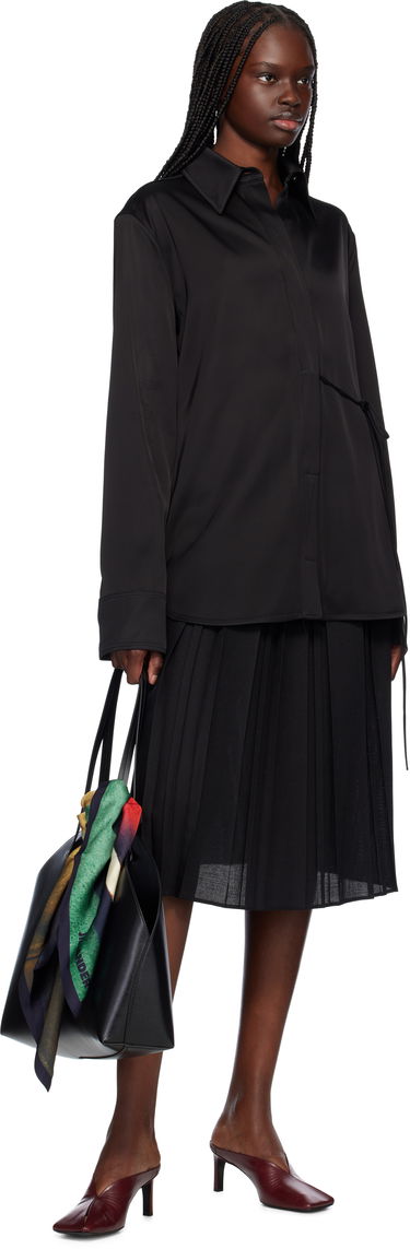 Голяма пазарска чанта Jil Sander Jil Sander Curve Large Shoulder Bag Черно | J07ZH0053_P7100, 3