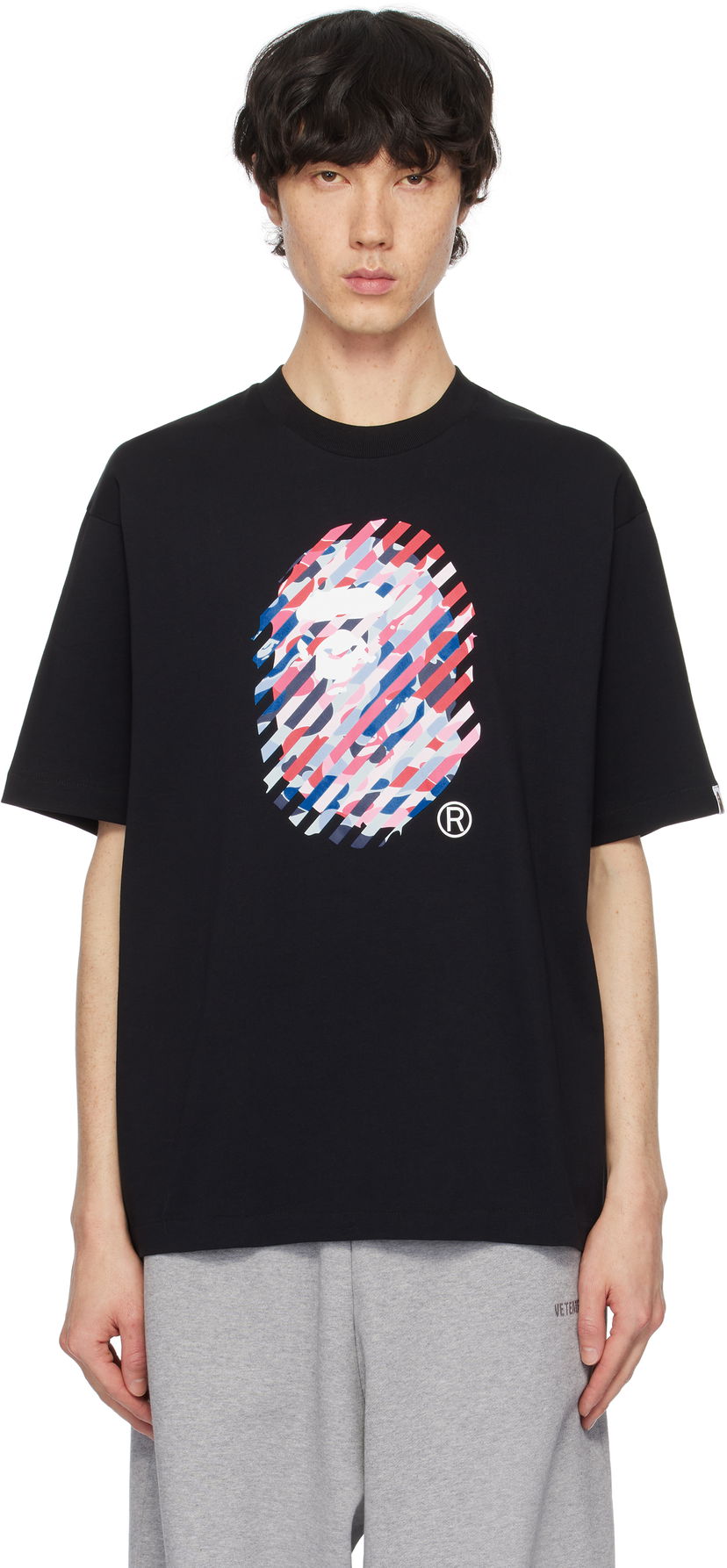 Тениска BAPE Camo Illusion Ape Head Relaxed Fit T-shirt Черно | 001TEK801344M