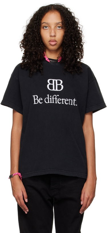 Тениска Balenciaga "Be Different" T-Shirt Черно | 612965 TNVU9, 0