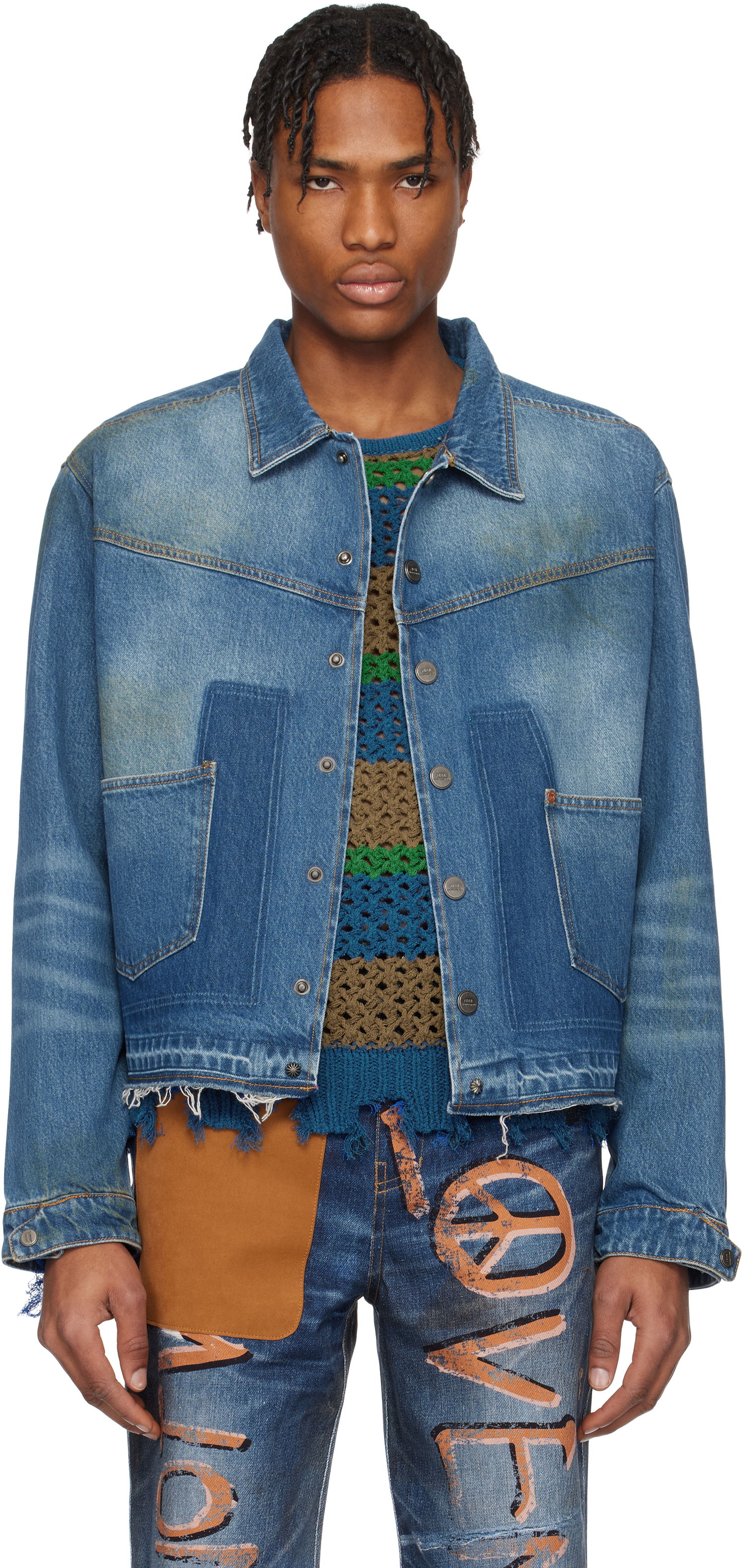 Яке Andersson Bell Andersson Bell Rodeo Motorcycle Denim Jacket Синьо | awa676m, 0