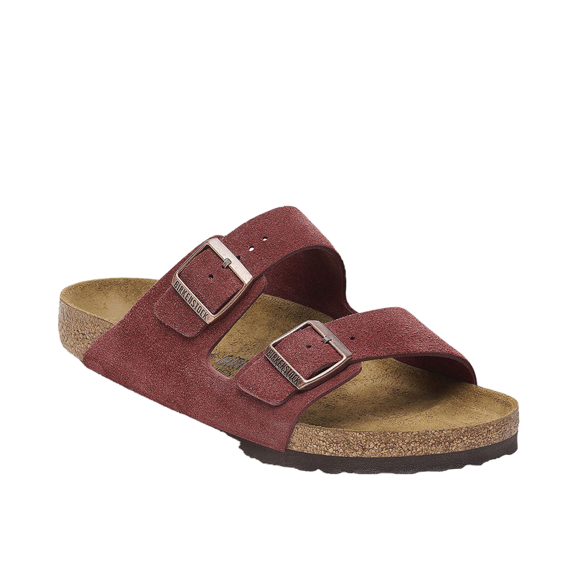 Кецове и обувки Birkenstock Arizona Suede Leather Regular Fit Sandal Бургунди | 1028353