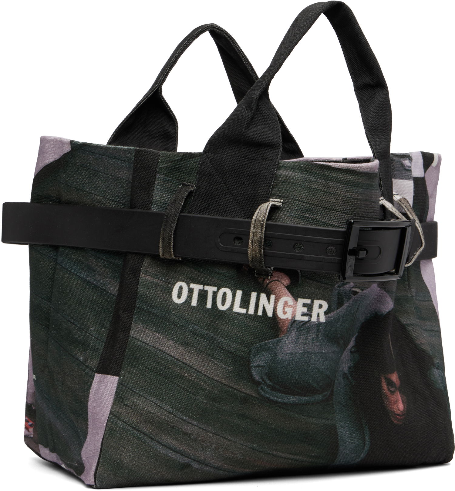 Голяма пазарска чанта Ottolinger Ottolinger Maxi Belted Tote Черно | 126-902328-01, 1