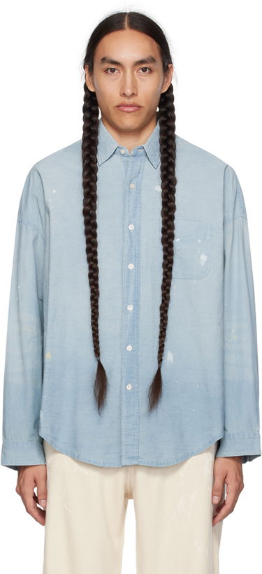 Риза R13 R13 Paint Splatter Button-Up Shirt Синьо | R13WD170-D136A, 0