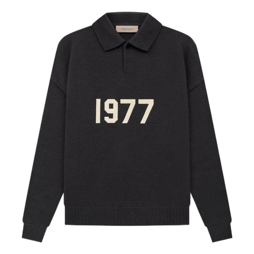 Пуловер Fear of God Essentials 1977 Polo Long Sleeve Черно | FOG-SS22-143