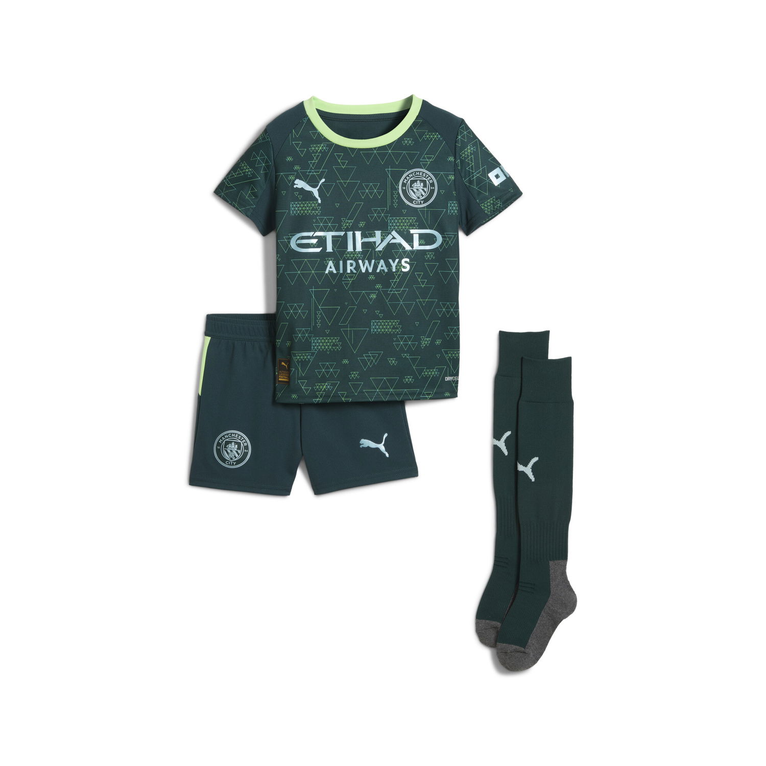 Комплект Puma Manchester City 4th Kit 25/26 Children's Minikit 4-5Y Зелено | 782695_04, 0
