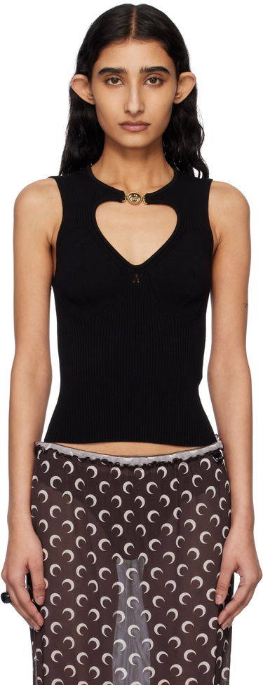 Потник Marine Serre Marine Serre Moon Jewelry Knit Open Neck Tank Top Черно | WTK058A CKNI0514, 0
