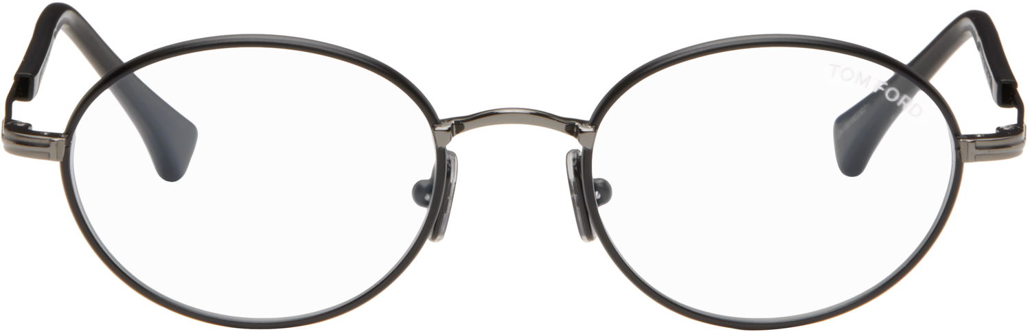 Слънчеви очила Tom Ford Tom Ford Round Blue Block Glasses Черно | FT5973-B_49020, 0