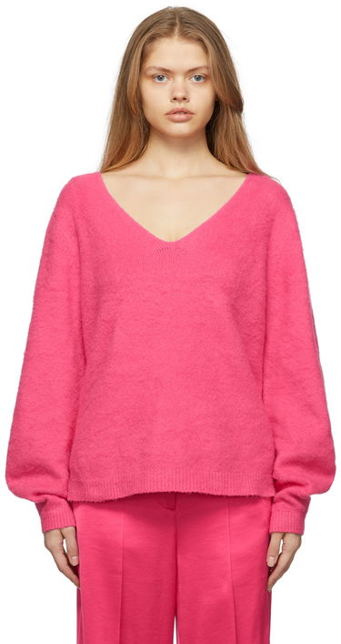 Пуловер Helmut Lang Helmut Lang Brushed Cloud V-Neck Sweater Розово | L09HW713, 0