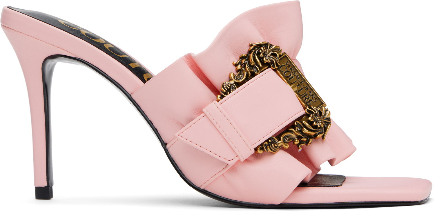 Грижа за обувките Versace Versace Jeans Couture Baroque Buckle Emily Mules Розово | E78VA3S70_E71570, 0