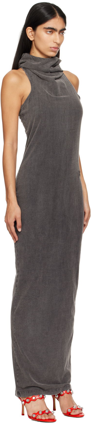 Pокля Alexander Wang Alexander Wang Cowl Neck Racer Back Maxi Dress Сиво | 4CC3246261, 1