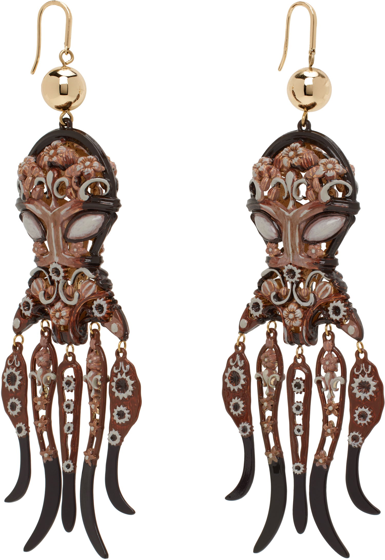 Обеци Tory Burch Tory Burch Octopus Drop Earrings Кафяво | 170804-760, 1