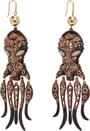 Обеци Tory Burch Tory Burch Octopus Drop Earrings Кафяво | 170804-760, 1