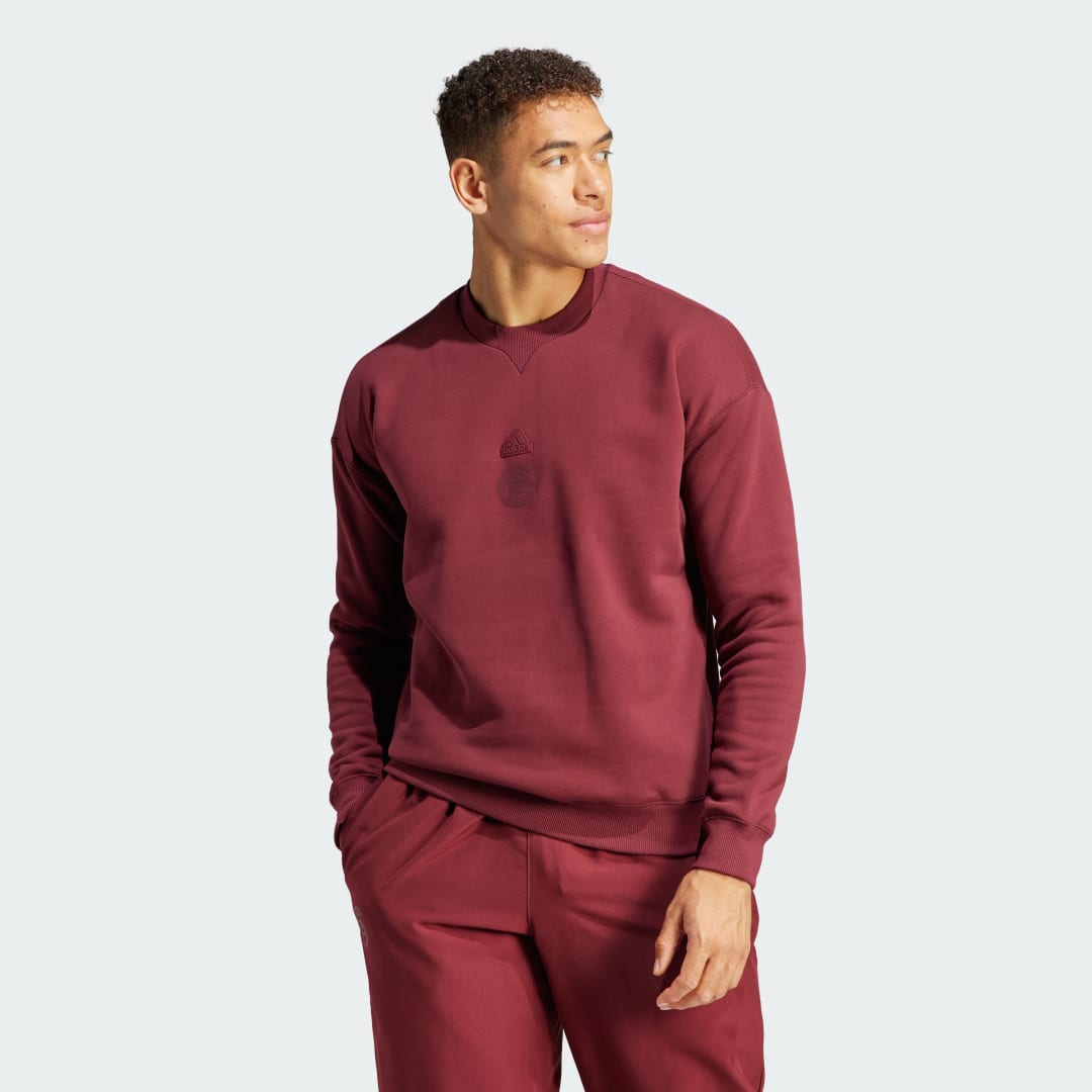 Суитчър adidas Originals Mikina FC Bayern Lifestyler Бургунди | HY3308, 0