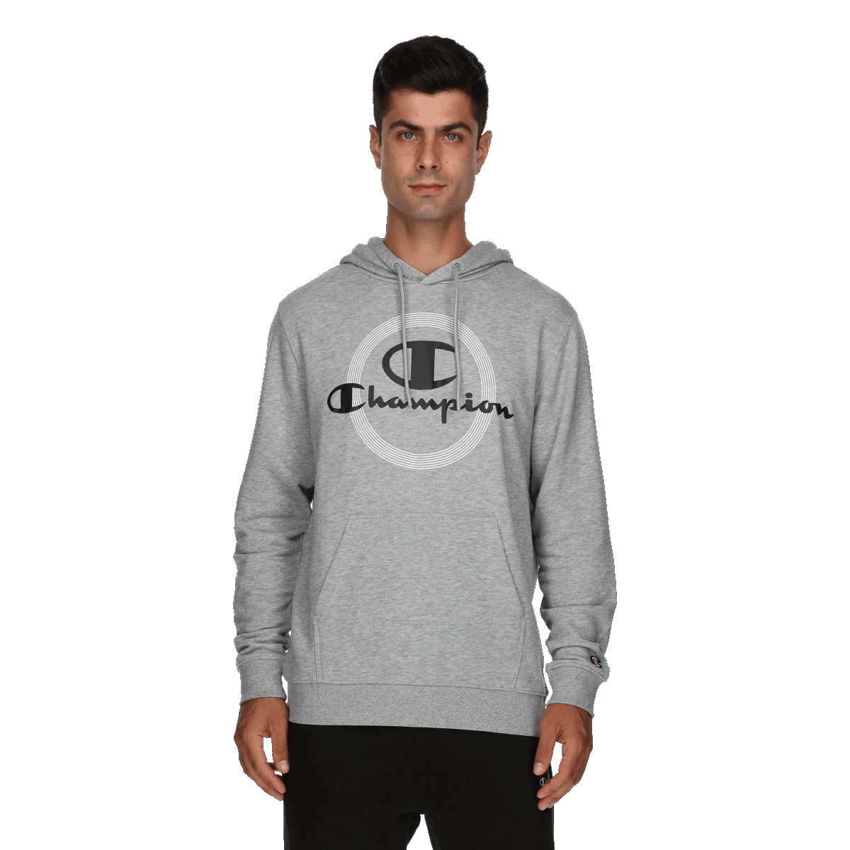 Суитчър Champion Drawstring Hoodie with Concentric Circle Print Сиво | 220874-EM006, 0