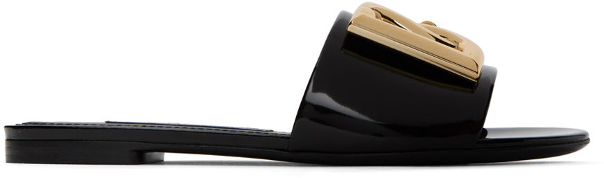 Кецове и обувки Dolce & Gabbana Black Logo Slides Черно | CQ0455 A1037, 0