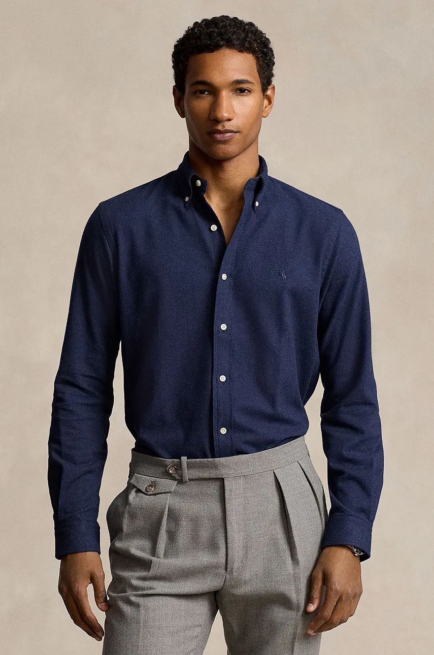 Риза Polo by Ralph Lauren Slim Fit Button-Down Shirt Тъмно синьо | 710953354, 0