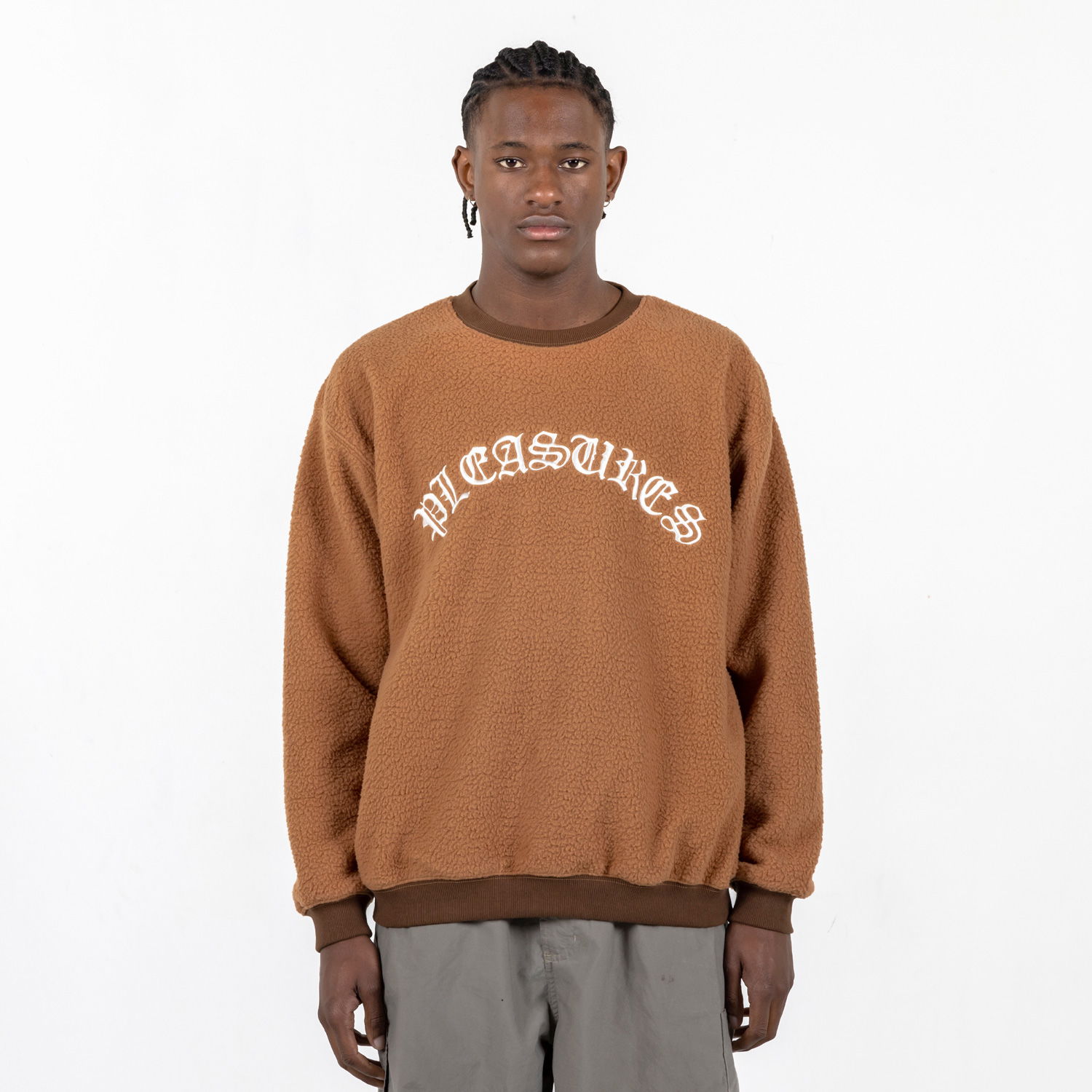 Суитчър Pleasures Mars Sherpa Crewneck Brown Кафяво | P23SP019-BROWN, 0