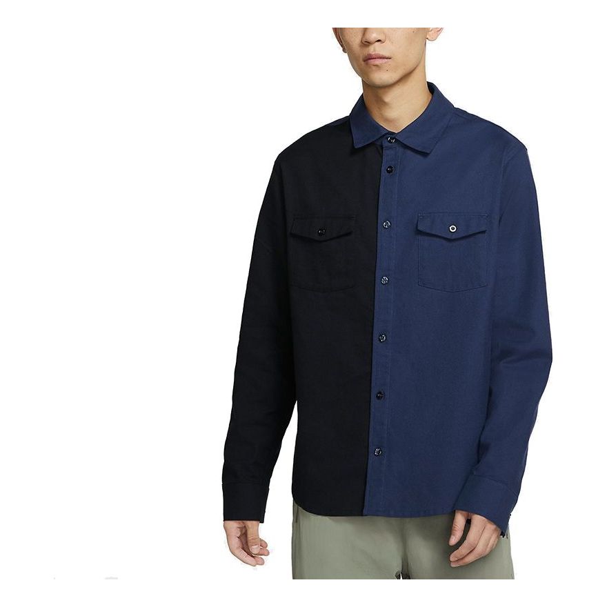 Риза Nike SB SB Splicing Long Sleeve Shirt Синьо | DA4168-410, 0