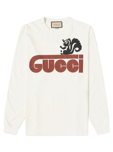 Тениска Gucci Long Sleeve Skunk Tee Бяло | 581903-XJET3-9095