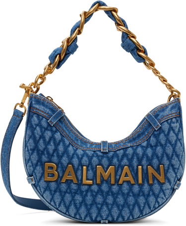 Дамска чанта Balmain Balmain 1945 Soft Moon Denim Shoulder Bag Синьо | EN1BQ954TTSD, 0