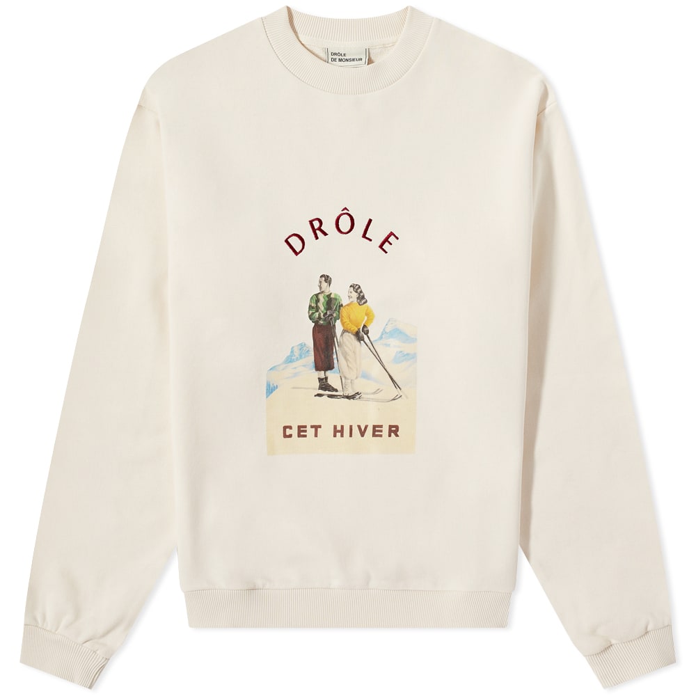Суитчър Drôle de Monsieur Cet Hiver Crew Sweat Бежово | FW21-SW002-OW, 0