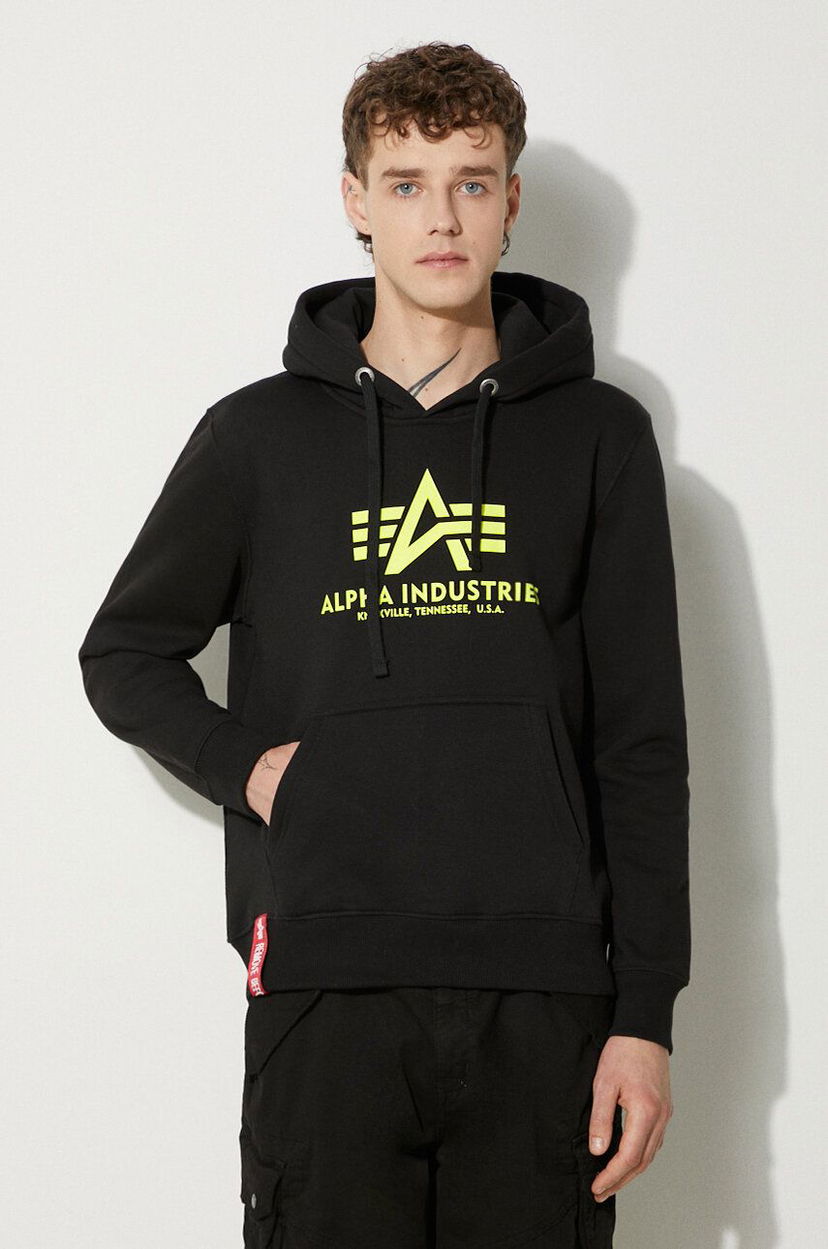 Суитчър Alpha Industries Men's Hoodie with Print Черно | 178312NP.478