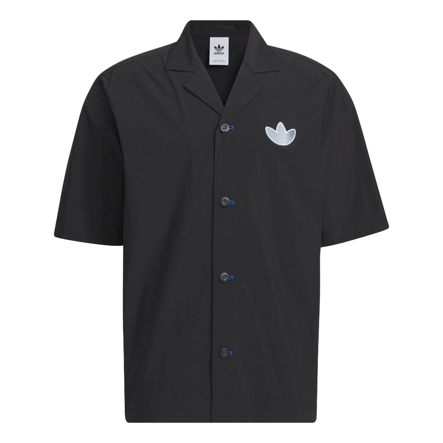 Риза adidas Originals Originals Short Sleeve Button Up Shirt Черно | IK8626, 0