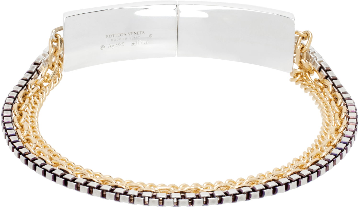 Гривна Bottega Veneta Bottega Veneta Chain Bracelet with Gold & Silver Details Металик | 765273V507D8119, 1