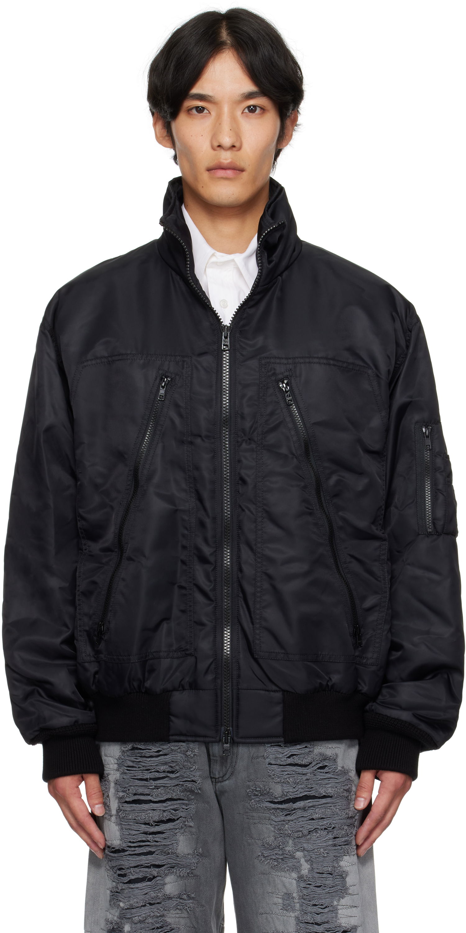 Яке бомбър Maison Margiela MM6 Maison Margiela Sports Bomber Jacket Черно | SH0AM0053 M35257, 0