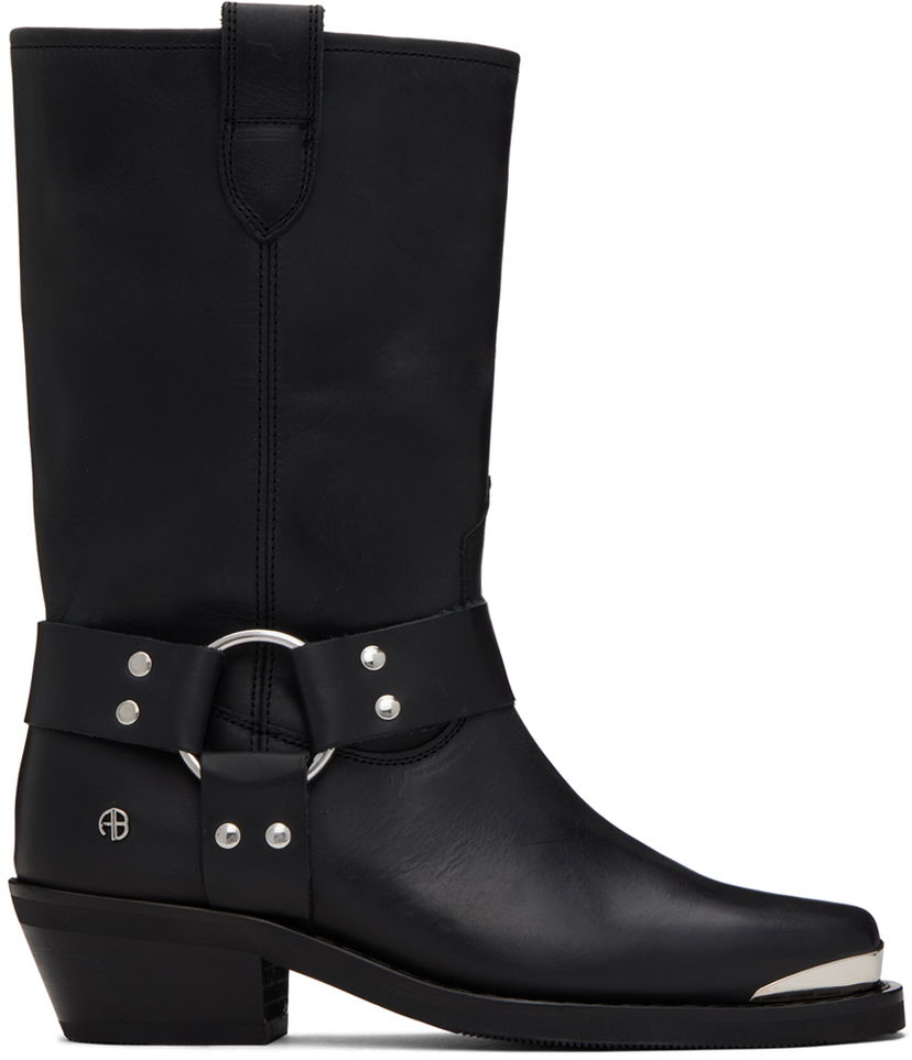 Облекло Anine Bing ANINE BING Ryder Leather Harness Boots Черно | A-14-1136-000