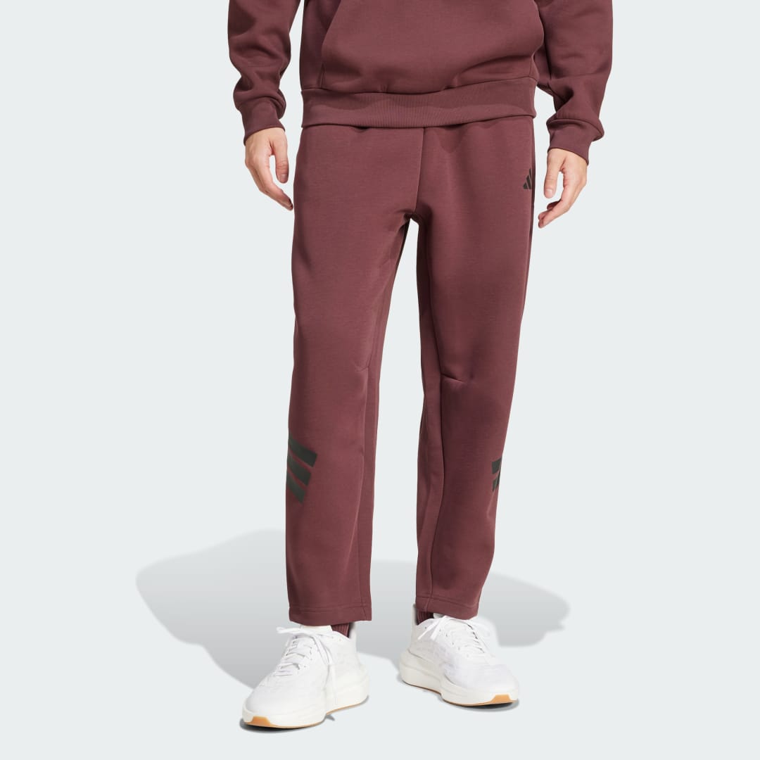 Спортни панталони adidas Performance Future Icons 3-Stripes Fleece Pants Бургунди | JD4888, 0
