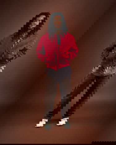 Яке бомбър Carhartt WIP Stanton Collared Full-Zip Bomber Jacket Червено | I035617.H806, 1